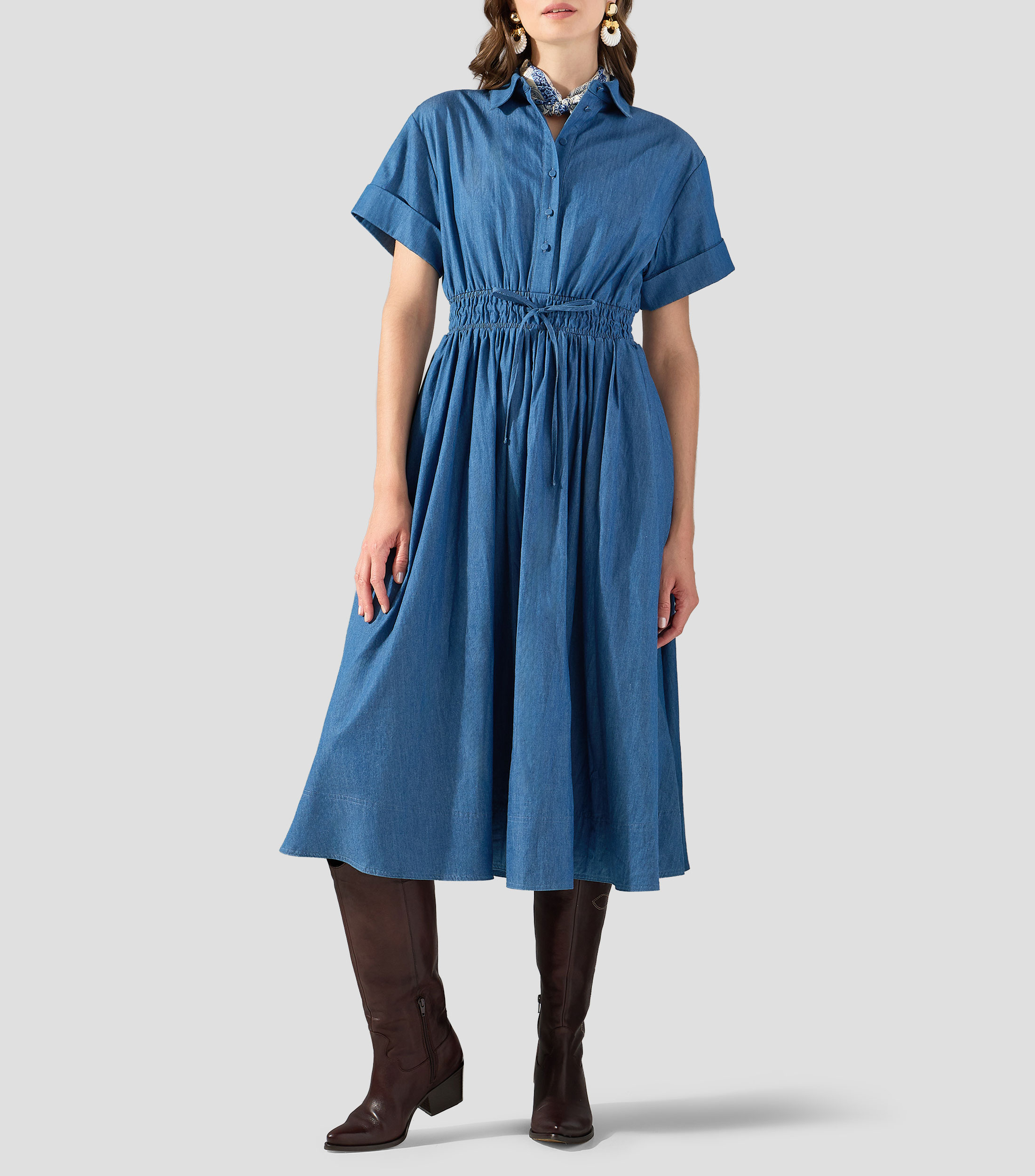Vestido largo liso Mujer